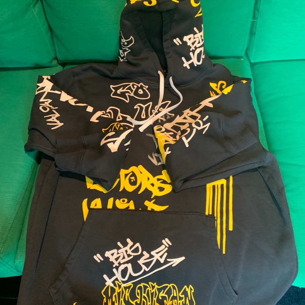 Valiant Blue and Yellow University of Michigan Graffiti Hoodie